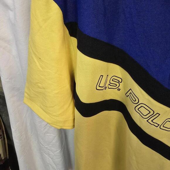 U.S. Polo‎ Assn. Men's Sport Sash Polo Size 2XL Yellow/Blue NWT - Picture 4 of 16